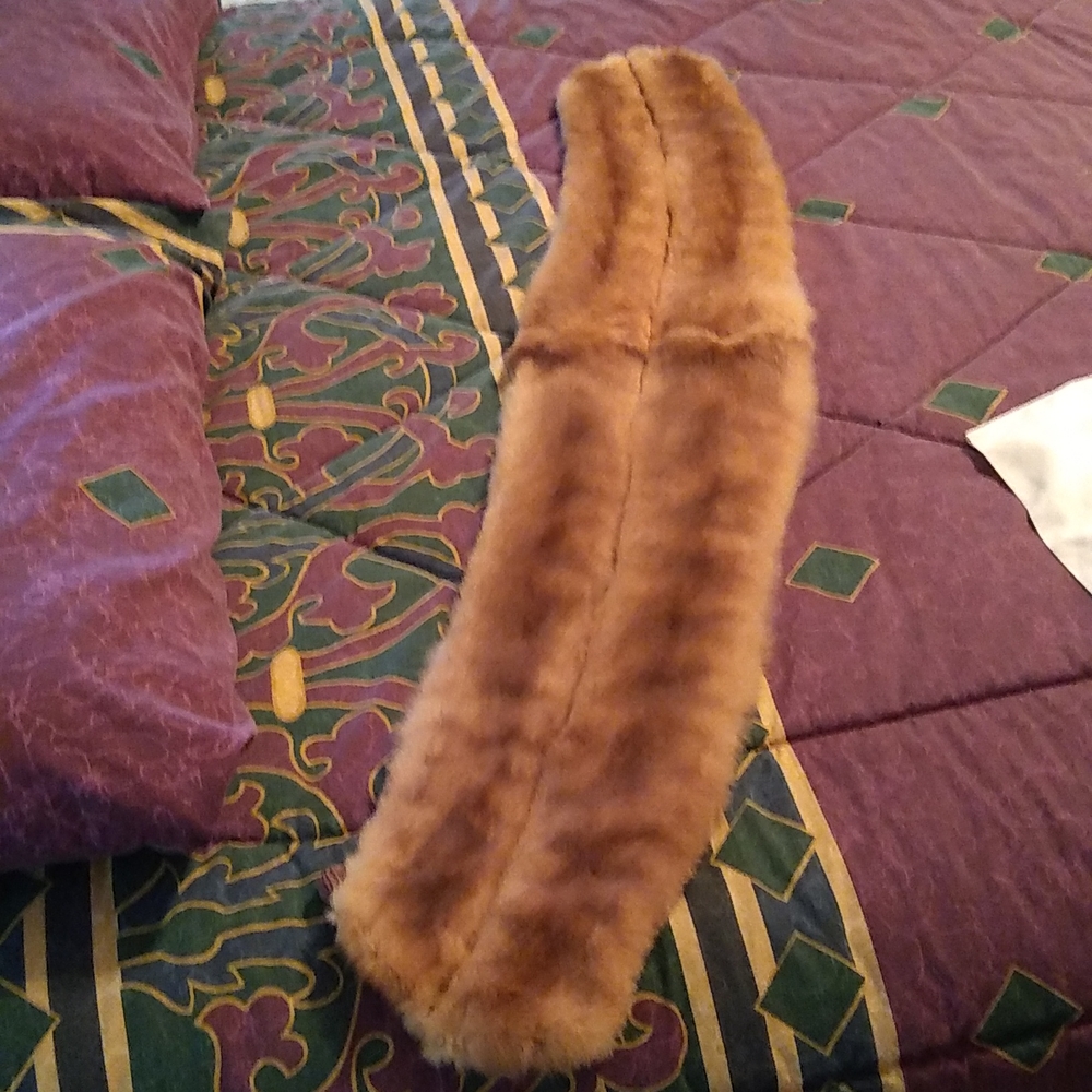 Mink fur Shoulder wrap cape blonde color Vintage Winter Vacation Colorado - Picture 8 of 9